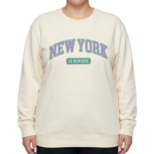 New York or Nowhere NYON Cream Purple Green Crew Neck Sweatshirt size 2X / XXL